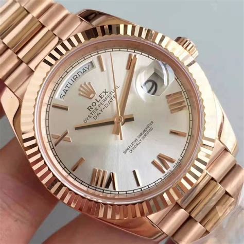 rolex replica day date swiss mens gold watch|swiss made rolex copies.